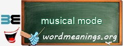 WordMeaning blackboard for musical mode